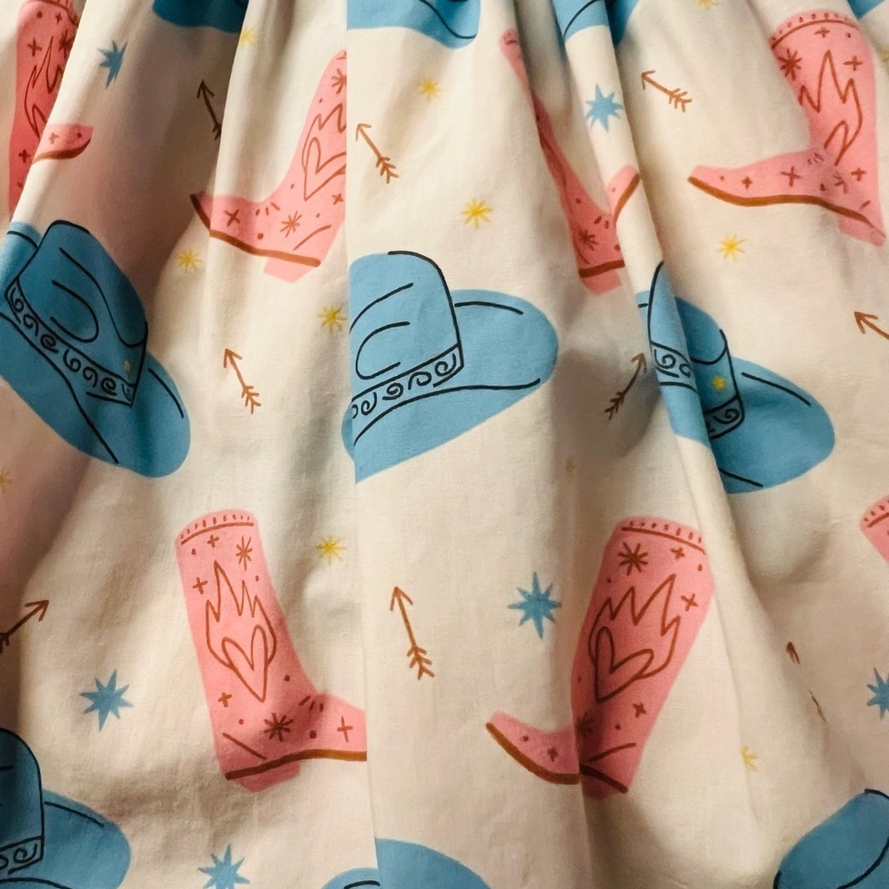 Eleanor Rose Blue, Pink and White Cowgirl Style Sleeveless Dress Size 2 - Picture 9 of 9